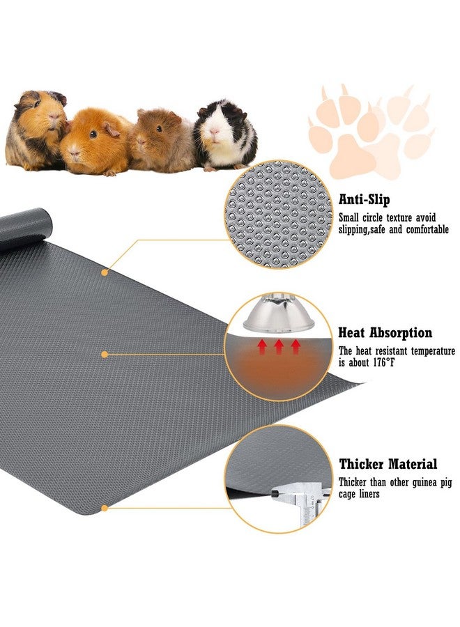 Hamiledyi Guinea Pig Cage Liner Reusable Guinea Pig Bedding Easily Cut to Suit Cage Washable and Anti Slip Guinea Pig Pee Pads for Small Animal Hamster Rat Rabbit Chinchillas (24" x 118" Gray) - Image 3