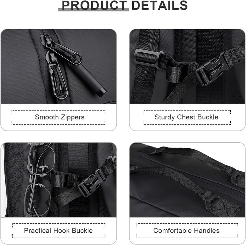 Handcuffs Travel Duffle Bag – Canvas Weekender Duffle & Day Pack 3-in-1 Water-Resistant Cabin Bag for Men & Women with Shoe Pocket & Adjustable Shoulder Strap (Grey) - Image 4