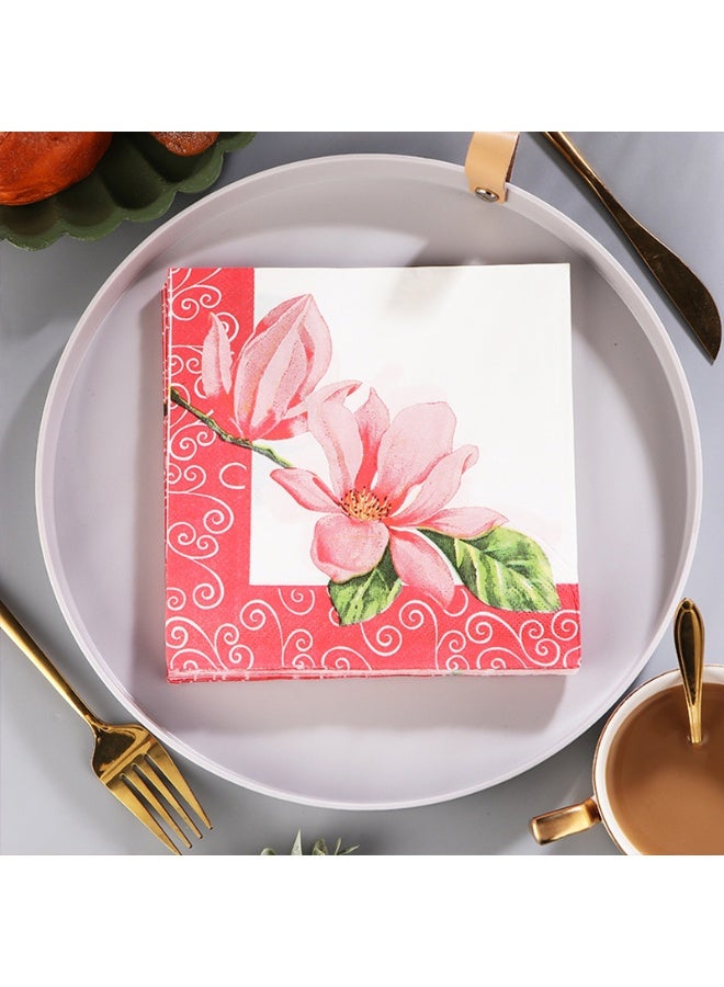 20 Pack Disposable Napkins Paper , Floral patterned Napkins, Birthday Party Decorations, Placemats