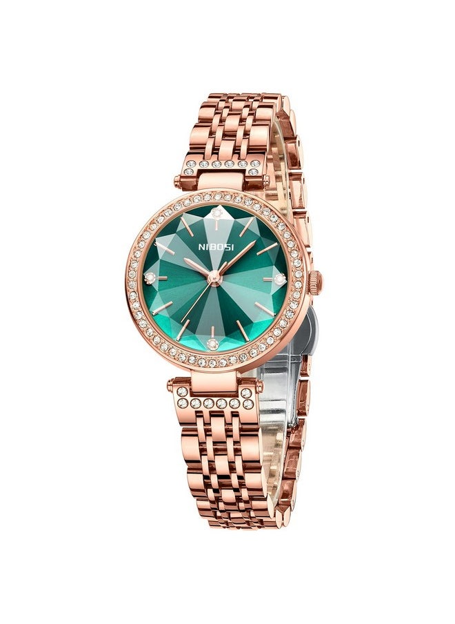 NIBOSI Women Stainless Steel Watches Analog Rose Gold Square Dial Women's Watch For Girls&Miss&Ladies Diamond Studded With Stylish Watches Waterproof, Band Color-Rose Gold - pzsku/Z855D1A4185C69FC6206BZ/45/_/1738306466/6a3e65ef-edea-44ff-a861-33045c312364