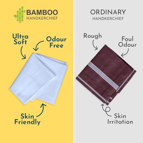 HEELIUM Bamboo Handkerchief for Men & Women | Ultra Soft & Absorbent | Multipurpose Premium Rumal | Large Size 43 x 45 CM - Image 2
