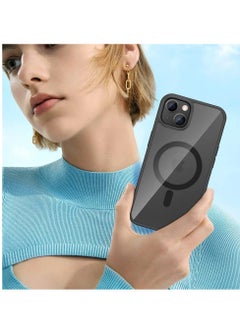 ten.tech Transparent magnetic protection case compatible with MagSafe for iPhone 13 English mobile phone, anti-shocks and scratches (black) Silicone back cover by Ten Tech  - Image 3