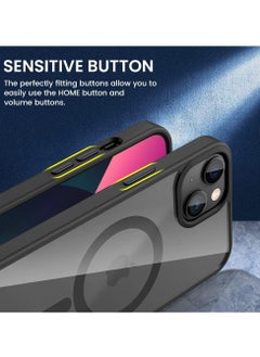 ten.tech Transparent magnetic protection case compatible with MagSafe for iPhone 13 English mobile phone, anti-shocks and scratches (black) Silicone back cover by Ten Tech  - Image 4