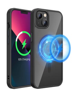 ten.tech Transparent magnetic protection case compatible with MagSafe for iPhone 13 English mobile phone, anti-shocks and scratches (black) Silicone back cover by Ten Tech  - Image 5