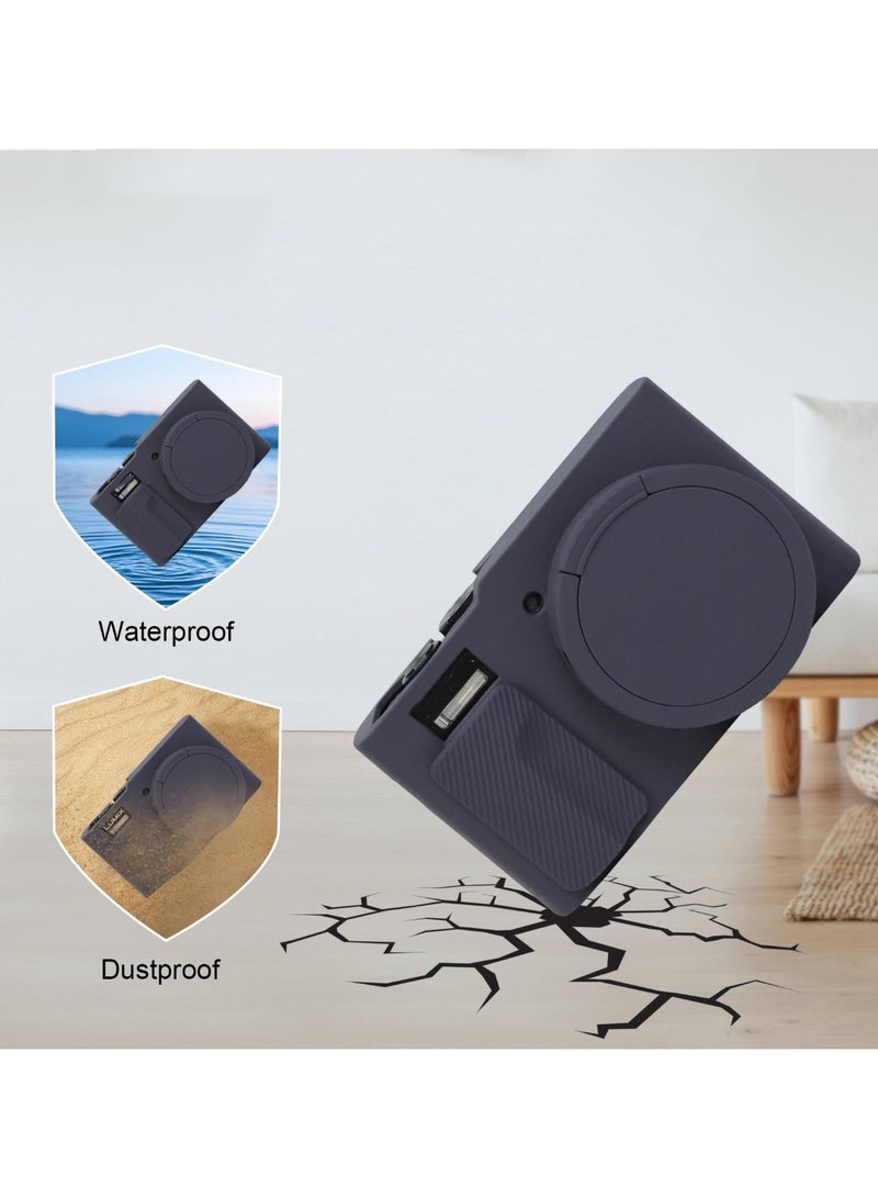 Silicone Case Compatible with Panasonic DC-ZS99 Tz99 Digital Camera Soft Rubber For DC-ZS99 Protective Cover with Removable Lens Cover Anti-Slip Anti-Scratch (Dark Blue) - Image 4