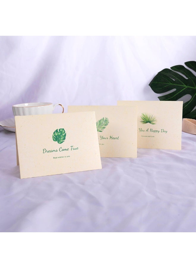 Generic 6-Piece Leaf Design Greeting Cards Set with Envelopes – 11.5 x 8.5 cm – 6 Unique Botanical Styles – Blank Inside  - Image 3