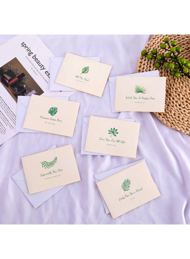 Generic 6-Piece Leaf Design Greeting Cards Set with Envelopes – 11.5 x 8.5 cm – 6 Unique Botanical Styles – Blank Inside  - Image 2