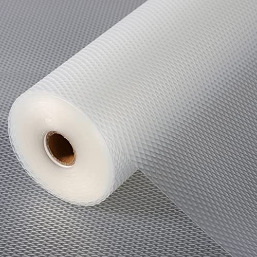 Anoak Shelf Liner Non-Slip Drawer Liner for Kitchen, Non Adhesive Cabinet Liner 12 Inch x 30 FT(360 Inch) Waterproof Refrigerator Liners for Kitchen Drawer, Bathroom Shelves Diamond Pattern Clear - Image 1