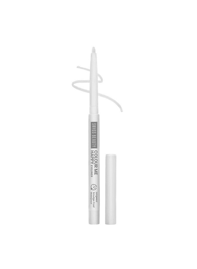 Colour Me Happy Matte Eyeliner Pencil | Waterproof & Smudge-Proof Pencil | Long-Lasting | Shade- White Lily, 0.4Gm