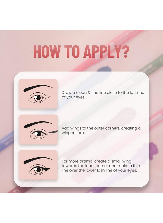 Colour Me Happy Matte Eyeliner Pencil | Waterproof & Smudge-Proof Pencil | Long-Lasting | Shade- White Lily, 0.4Gm