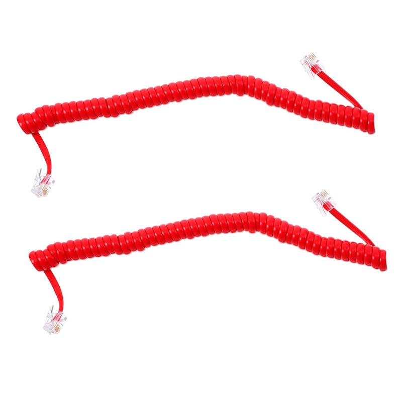 2pcs Coiled Telephone Handset Cord Receiver Cable Easy No Tools Needed - Image 2