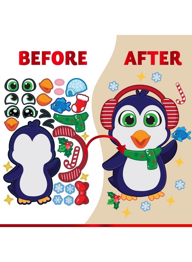 JOYIN 36 Pcs Christmas Make-a-face Sticker Sheets Make Your Own Xmas Characters Sticker with Santa Santa, Gnome, Reindeer, Snowman, for Kids Party Favor, Art Craft Supplies, Classroom Activities Game - Image 3