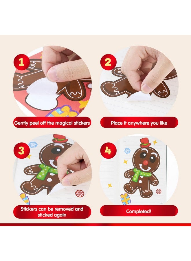 JOYIN 36 Pcs Christmas Make-a-face Sticker Sheets Make Your Own Xmas Characters Sticker with Santa Santa, Gnome, Reindeer, Snowman, for Kids Party Favor, Art Craft Supplies, Classroom Activities Game - Image 4