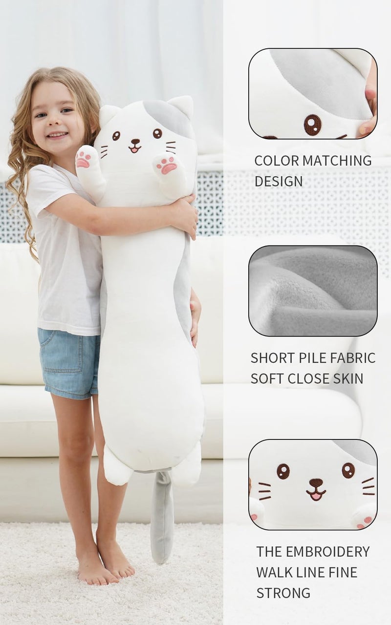 Dalmao 36 Cat Stuffed Animal Soft Long Pillow Cute Cartoon Kitten Plush Body Pillow Giant Large Big Jumbo Cat Plushies Toy Gift for Kids Girls Birthdays - Image 3