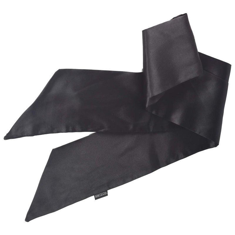 Bevisun 2Pcs Satin Edge Laying Scarf Scarves for Women's Hair Layings Scarfs for Lace Front Wig, Non Slip Hair Wrap Wigs Grip Band for Yoga, Makeup, Facial, Sport (BLACK#2PCS) - Image 2