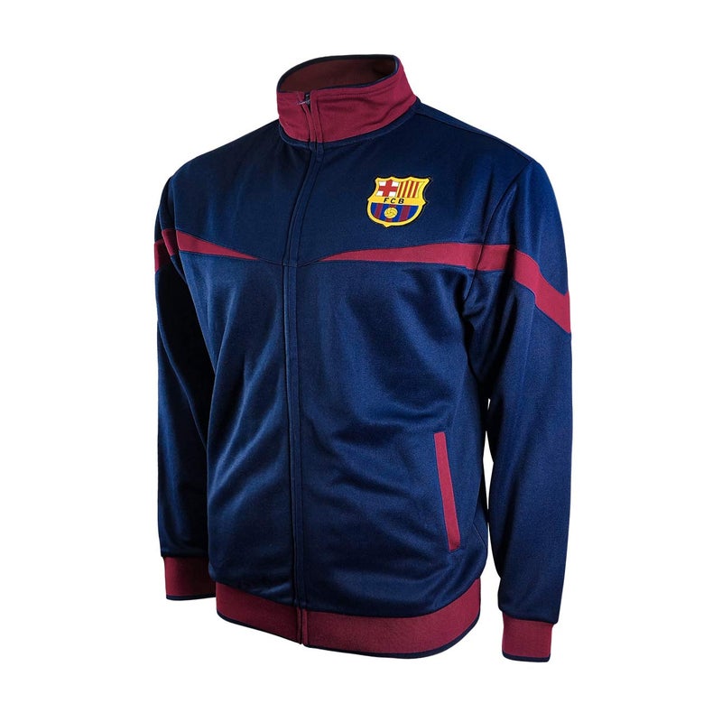 جاكيت رياضي رسمي من أيكون سبورتس لنادي برشلونة لكرة القدم للأطفال Unisex FCB39TJ Navy YL