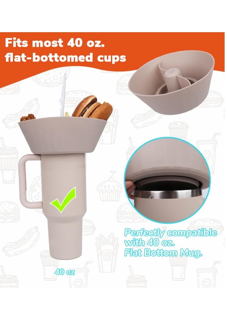 SYOSI Stanley Snack Cup, Snack Tray, Easy to Use, High Heat Resistant Reusable Snack Ring Silicone Snack Tray Compatible with 40oz Stanley Cup  - Image 2