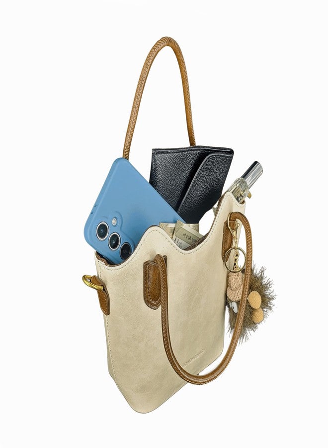 SANTORINI Women’s Bucket Sling Bag | Bucket handbag for women for Casual outings (OFF-White) - Image 4