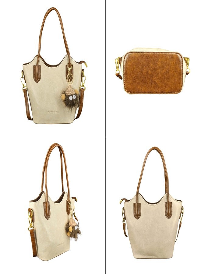 SANTORINI Women’s Bucket Sling Bag | Bucket handbag for women for Casual outings (OFF-White) - Image 3