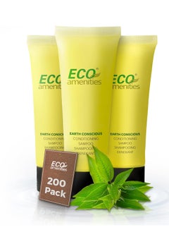 ECO Amenities ECO Amenities, 200 PACK: Mini Size 1 Ounce Travel Shampoo & Conditioner Sets, Green Tea Scent - 2 in 1 Shampoo & Conditioner, Natural, Cruelty-Free, Sustainably Packed, TSA Approved  - Image 1