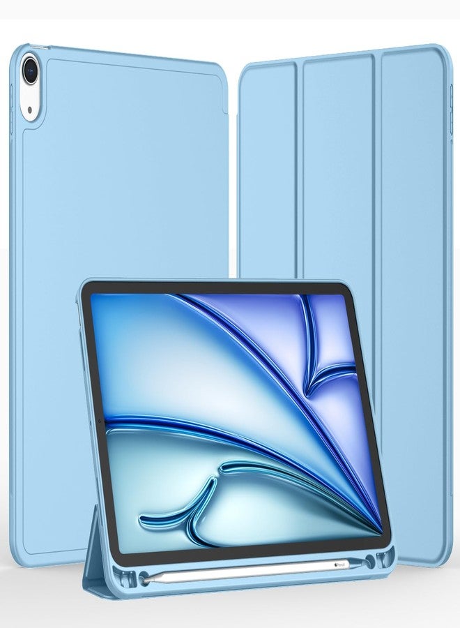 iMieet جراب iMieet لجهاز iPad Air مقاس 11 بوصة M2 2024، جراب لجهاز iPad Air من الجيل الخامس/الرابع 2022/2020 مقاس 10.9 بوصة مع حامل قلم، جراب ذكي ثلاثي الطي (أزرق سماوي) - Image 2