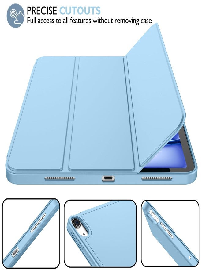iMieet جراب iMieet لجهاز iPad Air مقاس 11 بوصة M2 2024، جراب لجهاز iPad Air من الجيل الخامس/الرابع 2022/2020 مقاس 10.9 بوصة مع حامل قلم، جراب ذكي ثلاثي الطي (أزرق سماوي) - Image 3