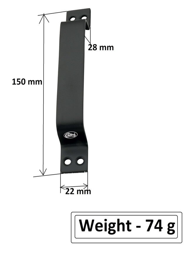 Chitra Wave Stainless Steel Heavy Door Fitting Accessories Full Set/Kit (1 Aldrop, 1 Latch, 2 Handles, 1 Tower Bolt and 1 Door Stopper) (10 Inch, Black) - Image 4