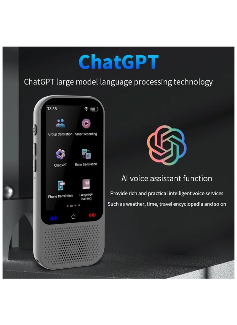 Portable Language Translator Device with 138 Languages Voice Translating 16 Offline Translation Simultaneous Interpretation Support Voice Video Text Photo Translate Group Chat
