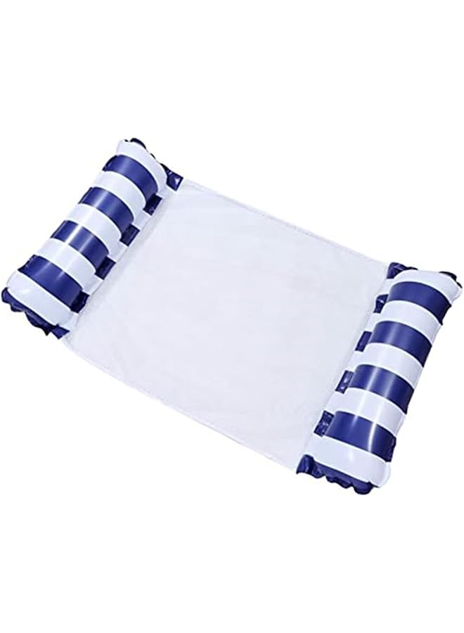 SKY-TOUCH Inflatable Pool Float 1 Pack Meegoo Inflatable Water Hammock For Adults Portable Water Hammock With Bottom Mesh For Vacation Fun And Rest Water Lounge （With Air Pump）Dark Blue 120 * 70Cm - Image 1