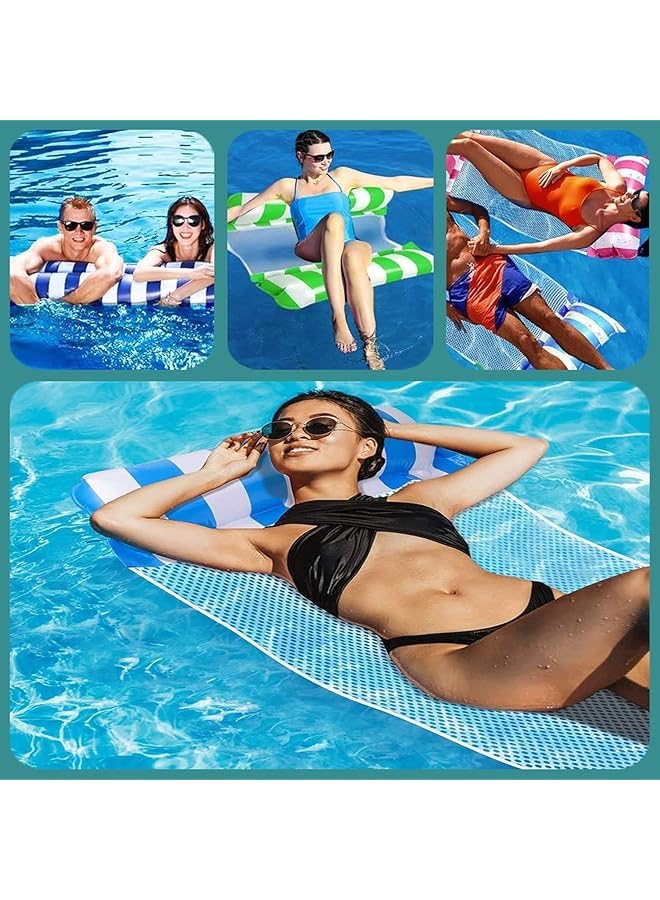 SKY-TOUCH Inflatable Pool Float 1 Pack Meegoo Inflatable Water Hammock For Adults Portable Water Hammock With Bottom Mesh For Vacation Fun And Rest Water Lounge （With Air Pump）Dark Blue 120 * 70Cm - Image 4