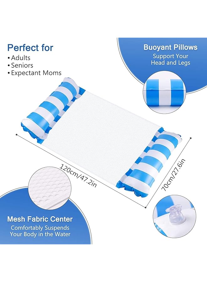 SKY-TOUCH Inflatable Pool Float 1 Pack Meegoo Inflatable Water Hammock For Adults Portable Water Hammock With Bottom Mesh For Vacation Fun And Rest Water Lounge （With Air Pump）Dark Blue 120 * 70Cm - Image 2