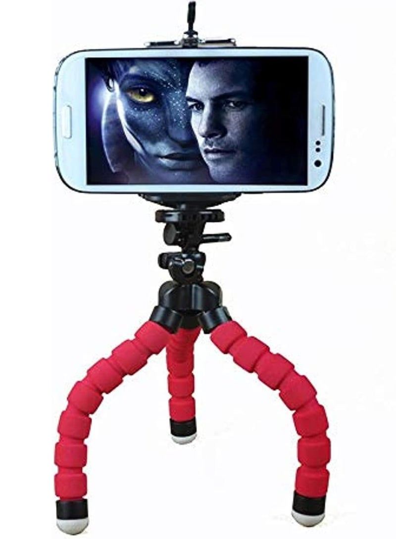 Flexible Octopus Bubble Tripod For Mobile Phone/Digital Camera Red, Mini Flexible Octopus Stand Tripod Red  - Image 1