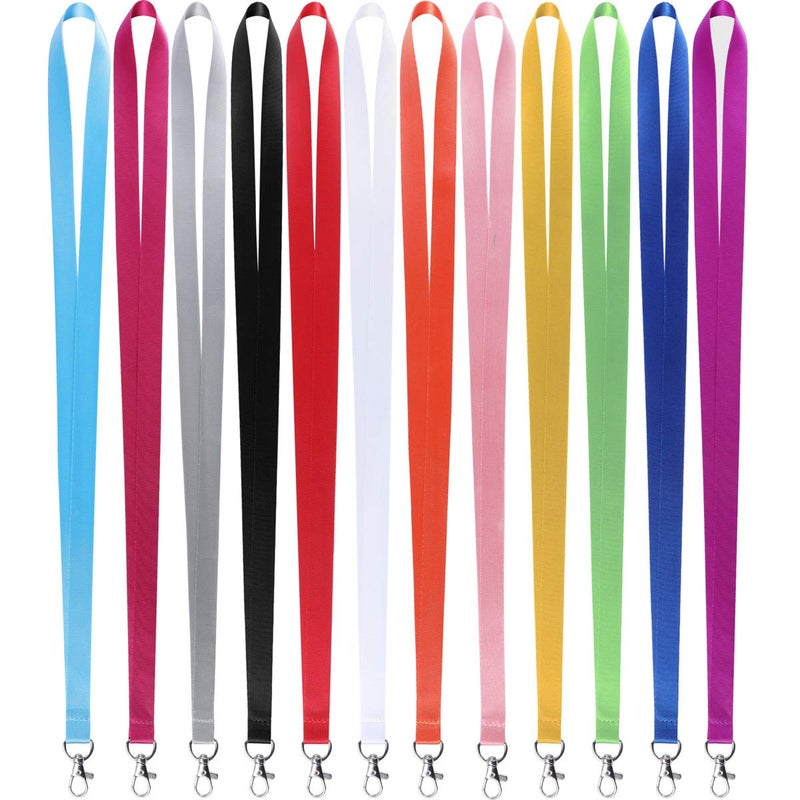 YOUOWO 12 Pack 12 Colors Lanyards with Horizontal ID Badge Holders Neck Office Lanyard - Image 4