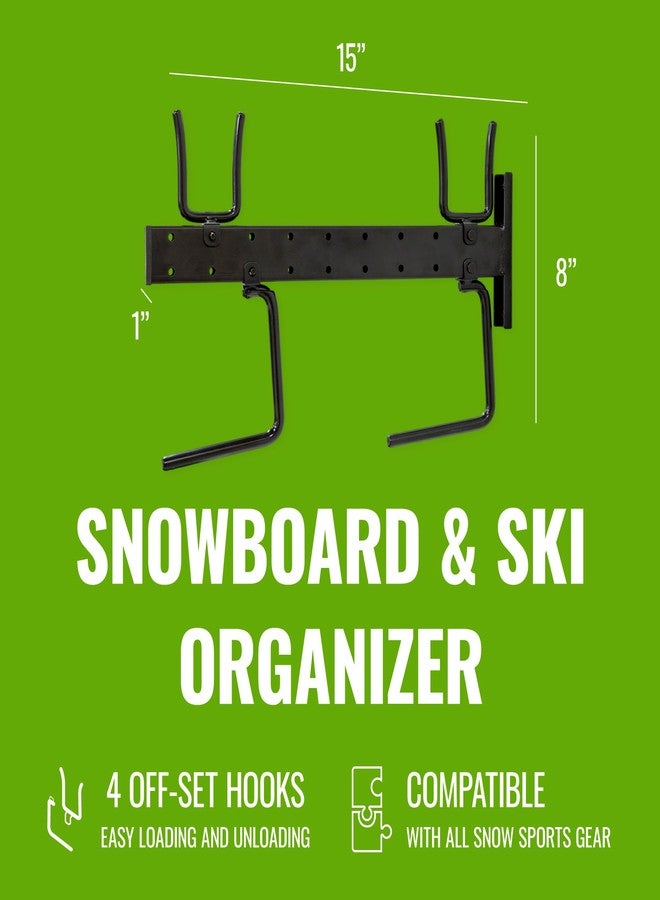 StoreYourBoard Ski and Snowboard Wall Rack, Heavy Duty Snowboard Wall Mount and Ski Rack Wall Mount for Garage Racks for Storage, Space-Saving Vertical or Horizontal Organizer for Skis, Boards & Gear - Image 3