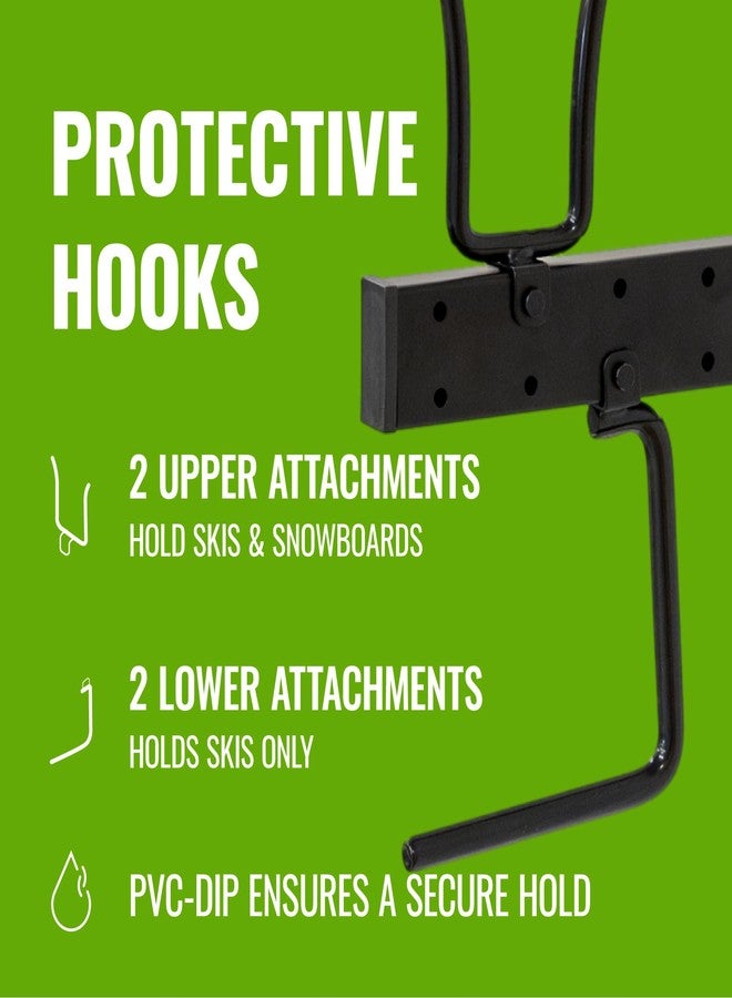 StoreYourBoard Ski and Snowboard Wall Rack, Heavy Duty Snowboard Wall Mount and Ski Rack Wall Mount for Garage Racks for Storage, Space-Saving Vertical or Horizontal Organizer for Skis, Boards & Gear - Image 4