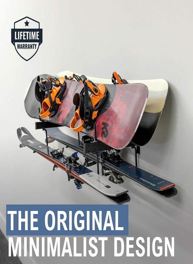StoreYourBoard Ski and Snowboard Wall Rack, Heavy Duty Snowboard Wall Mount and Ski Rack Wall Mount for Garage Racks for Storage, Space-Saving Vertical or Horizontal Organizer for Skis, Boards & Gear - Image 2