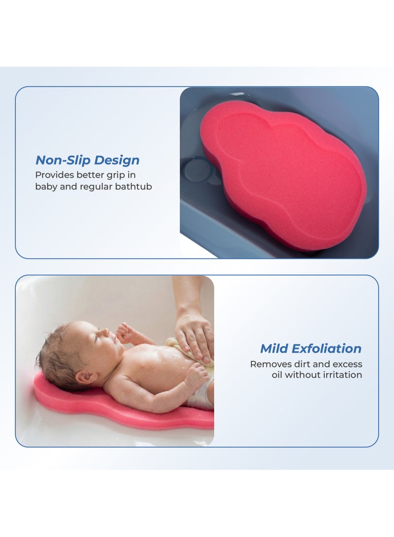 BabyJem إسفنجة استحمام للأطفال، حمراء - Image 3