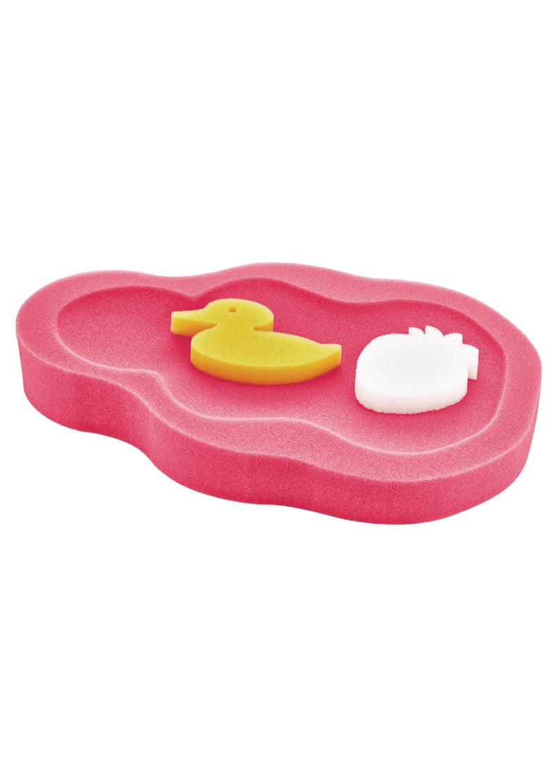 BabyJem إسفنجة استحمام للأطفال، حمراء - Image 1