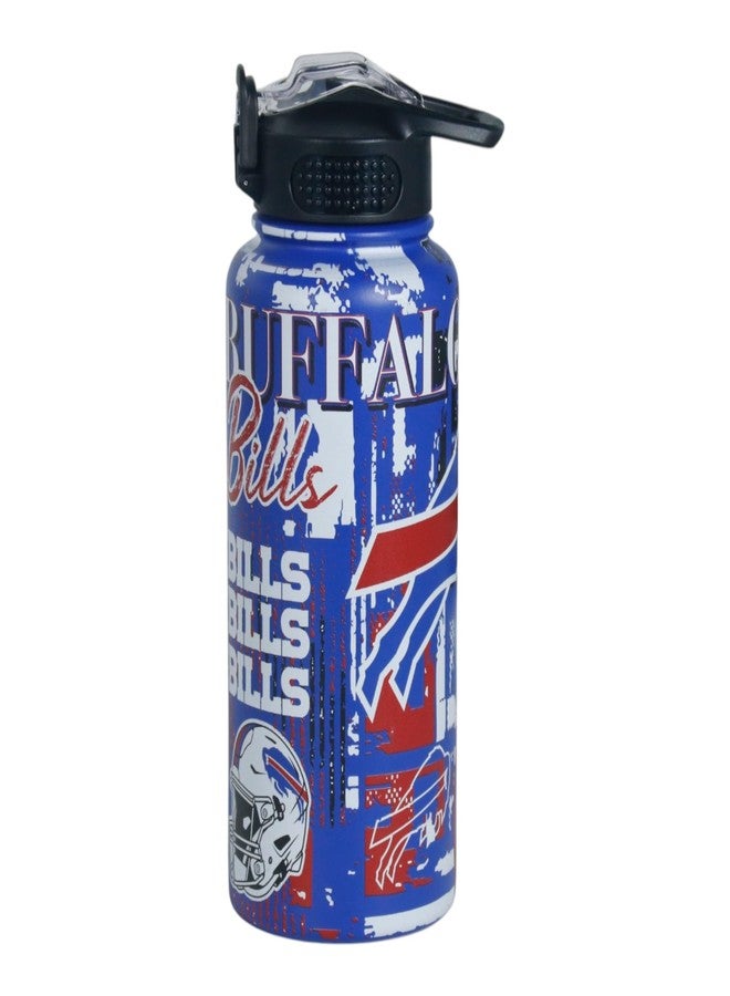 Proformance Home NFL Buffalo Bills ProPress Homefield Mashup 32oz Stainless Steel Water Bottle, Press Top Lid - Image 1