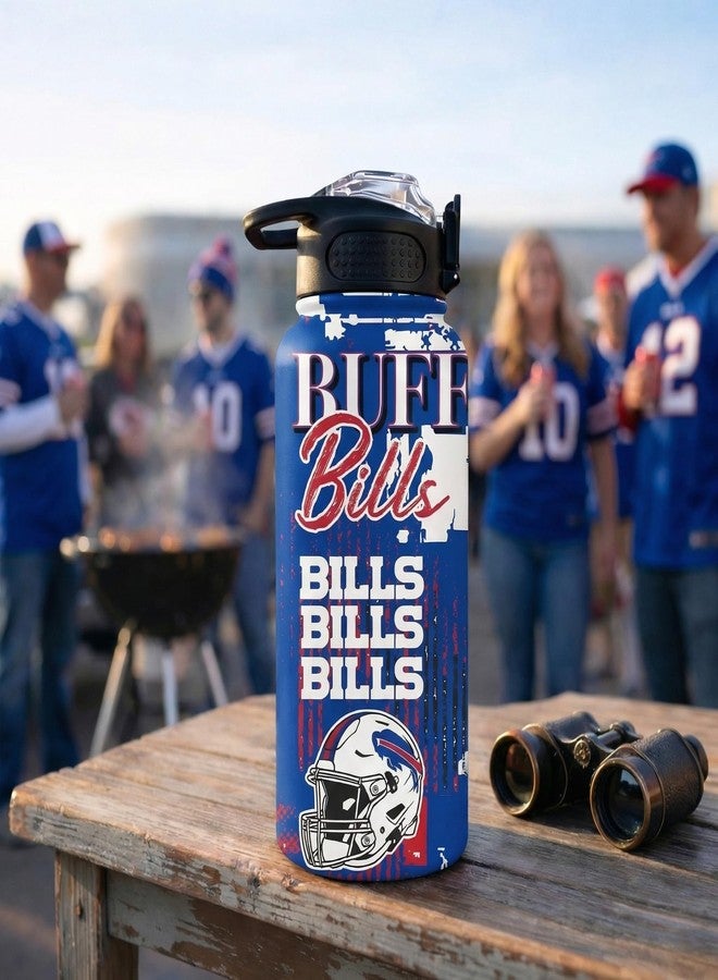 Proformance Home NFL Buffalo Bills ProPress Homefield Mashup 32oz Stainless Steel Water Bottle, Press Top Lid - Image 4