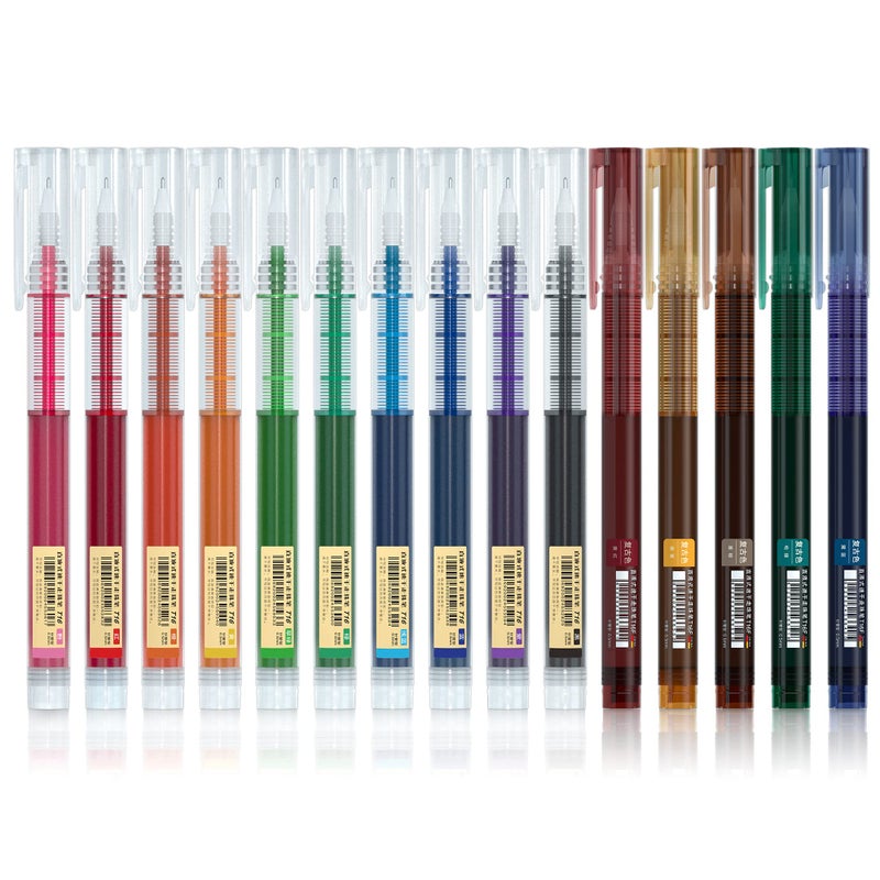 Shuttle Art Liquid Ink Rollerball Pens, 15 Colors (10 Bright + 5 Vintage) Quick Drying 0.5mm Extra Fine Point Long Lasting for Writing Journaling Taking Notes Doodling School Office Home - Image 1