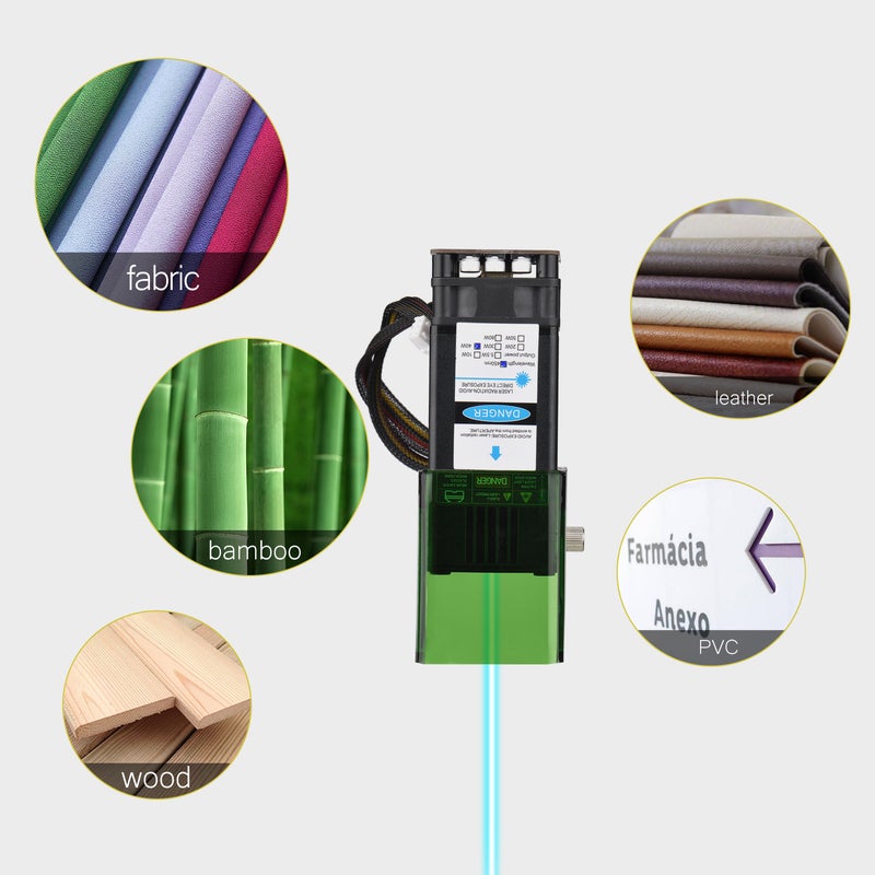 450nm 40W Module with Protective Cover Fixed Focal Length Engraving Head High Speed Engraver Cutter 3D Printer CNC Router Module for DIY Craft Wood Leather Fabric Paper - Image 5