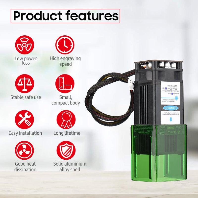 450nm 40W Module with Protective Cover Fixed Focal Length Engraving Head High Speed Engraver Cutter 3D Printer CNC Router Module for DIY Craft Wood Leather Fabric Paper - Image 4