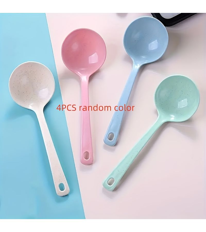 Assorted Color 5pcs Durable Plastic Long Handled Spoon Multi Purpose Large Size For Hot Pot Soup Noodles Home Restaurant Catering - Image 4