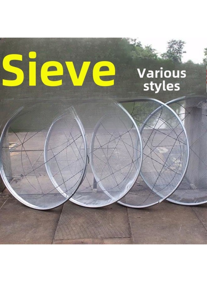 Stainless Steel Sand Sieve Gardening Sieve Soil Sieve Stone Sand Sieve Filter Sieve Industrial Iron Leakage Sieve Sieve-Specifications:Small Mesh Screen Diameter 22cm Holes 2mm - Image 2