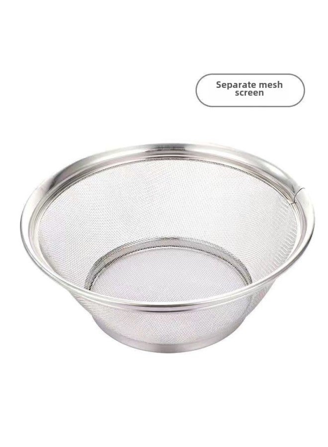 Stainless Steel Sand Sieve Gardening Sieve Soil Sieve Stone Sand Sieve Filter Sieve Industrial Iron Leakage Sieve Sieve-Specifications:Small Mesh Screen Diameter 22cm Holes 2mm - Image 1