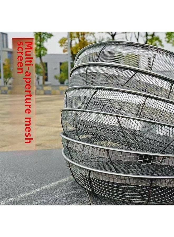 Stainless Steel Sand Sieve Gardening Sieve Soil Sieve Stone Sand Sieve Filter Sieve Industrial Iron Leakage Sieve Sieve-Specifications:Small Mesh Screen Diameter 22cm Holes 2mm - Image 3