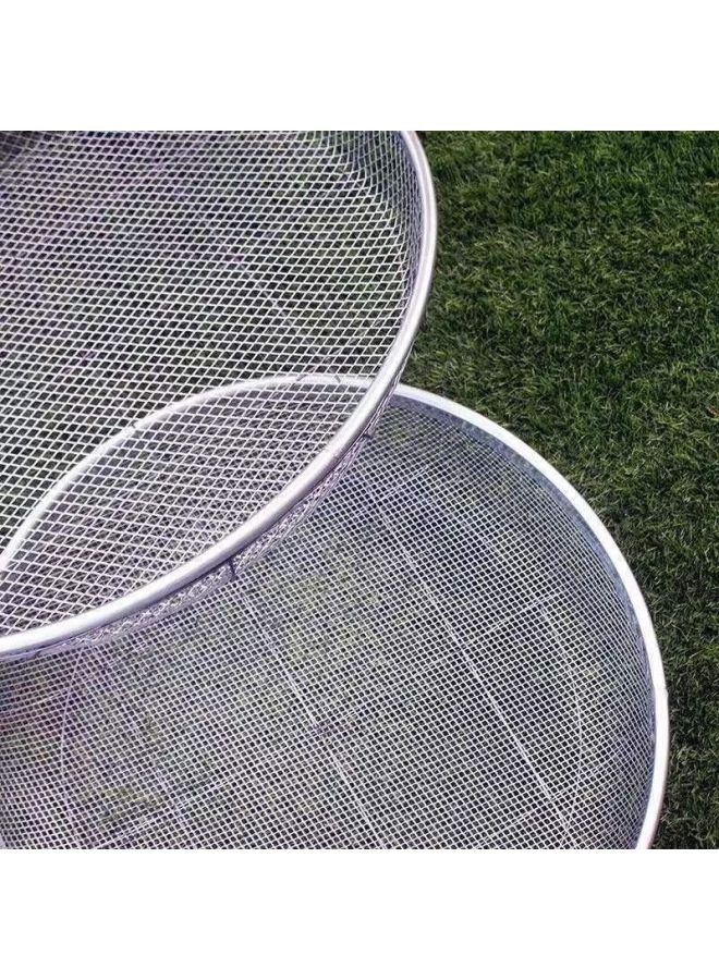 Stainless Steel Sand Sieve Gardening Sieve Soil Sieve Stone Sand Sieve Filter Sieve Industrial Iron Leakage Sieve Sieve-Specifications:Small Mesh Screen Diameter 22cm Holes 2mm - Image 5