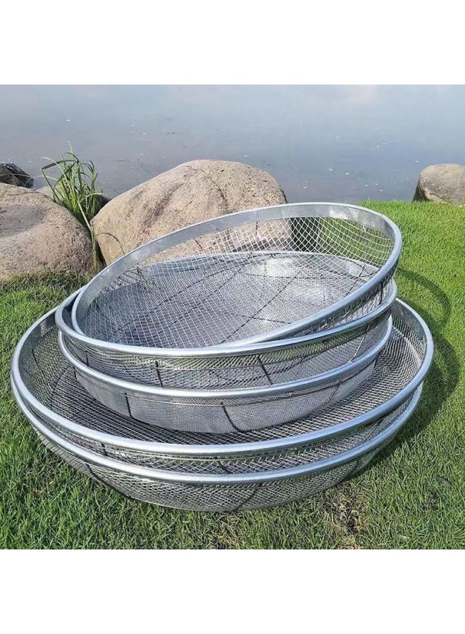 Stainless Steel Sand Sieve Gardening Sieve Soil Sieve Stone Sand Sieve Filter Sieve Industrial Iron Leakage Sieve Sieve-Specifications:Small Mesh Screen Diameter 22cm Holes 2mm - Image 4