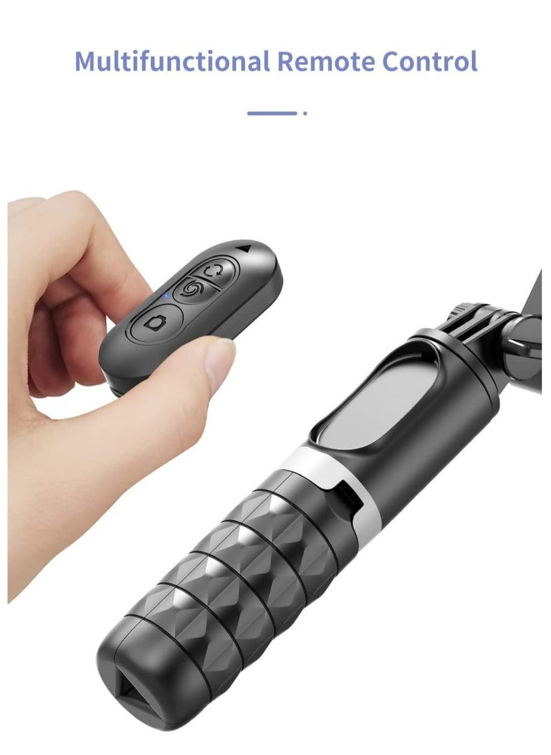 ELTRAZONE - Gimbal Stabilizer Tripod for smartphones with light handheld or portable 360° rotation with face tracker and wireless remote control compatible with iPhone and Android - Image 1